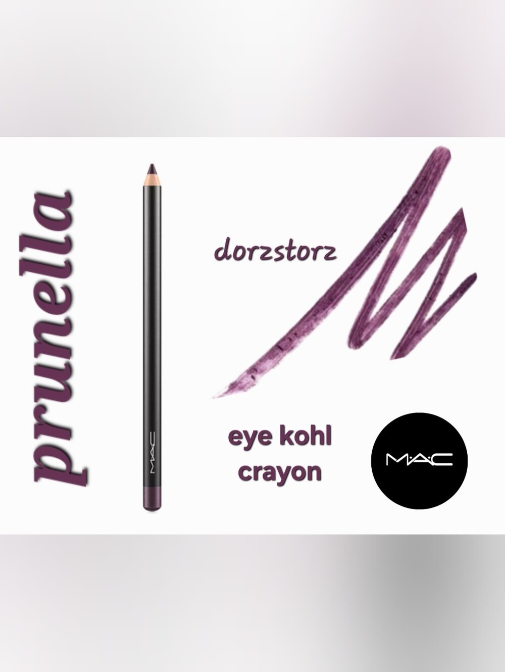 MAC Eye Kohl Eyeliner • PRUNELLA • .05 oz • Shimmering Black-Eyed Plum • NIB